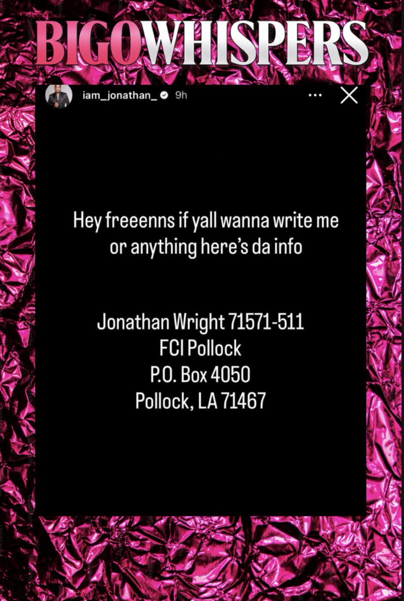 bigowhispers's tweet photo. SHHHHHHHHHHH! HEY WHISPERS! Celebrity hairstylist #JONATHANWRIGHT SAYS
HE HAS NOT BEEN RELEASED
Take a look
#bigolive #bigousa #BigoWhispers https://t.co/13D2dlQjkU