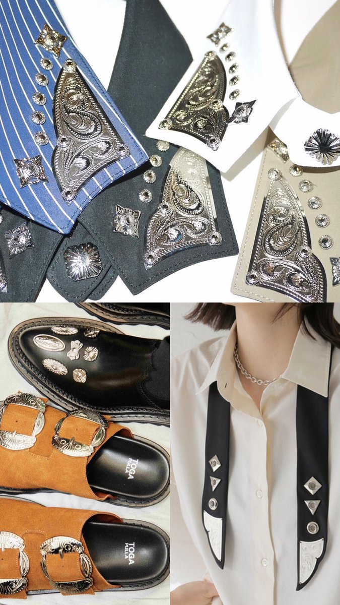 ลุควันนี้เอาแบรนด์TOGA มาแมทช์เพิ่มความเก๋คือโคตรจะเริ่ด นี่ชอบแบรนด์ TOGA มากน้องเป็นแบรนด์ญป เอกลักษณ์คือจะมีการใช้เครื่องเงินผสมความ western ลงไป แล้วแบรนด์นี้บ่มีในไทยด้วย ไม่รู้ของพี่สไตลิสหรือของน้องเอง แต่ถือว่าเลือกได้ดีมาก เป็นไอเทมที่เพิ่มความเก๋ให้ลุควันนี้แบบคูณล้าน