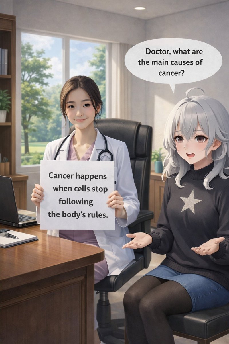 What are the Causes of Cancer? 

Cancer develops when mutations occur in the DNA of cells, causing uncontrolled cell growth.

Common causes and risk factors include:

1. Tobacco use: Smoking and chewing tobacco are major causes of cancer. Smoking is strongly linked to lung