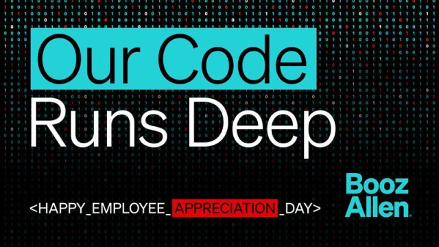 PhyllisBadgett's tweet photo. At #BoozAllen, our code runs deep because of our people. This #EmployeeAppreciationDay, we’re celebrating the teammates who make it all possible. https://t.co/N0nq6idTAh https://t.co/z40wMXJ5gQ