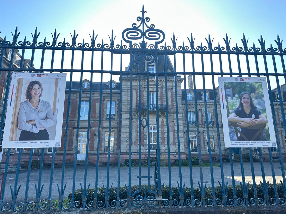 Prefet68's tweet image. #Exposition 📸
Les portraits des lauréates du Grand Est du concours « 101 Femmes entrepreneures », soutenu par l’État et @Bpifrance, sont à découvrir sur les grilles de la préfecture du #HautRhin à #Colmar.
👩‍💼 10 femmes, 10 parcours inspirants qui contribuent au dynamisme