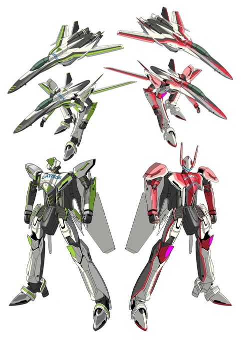 #タイバニ #バルキリー #航宙ファン 用のVF-25塗装プランです。肩はVF-27。 DX超合金で予定。