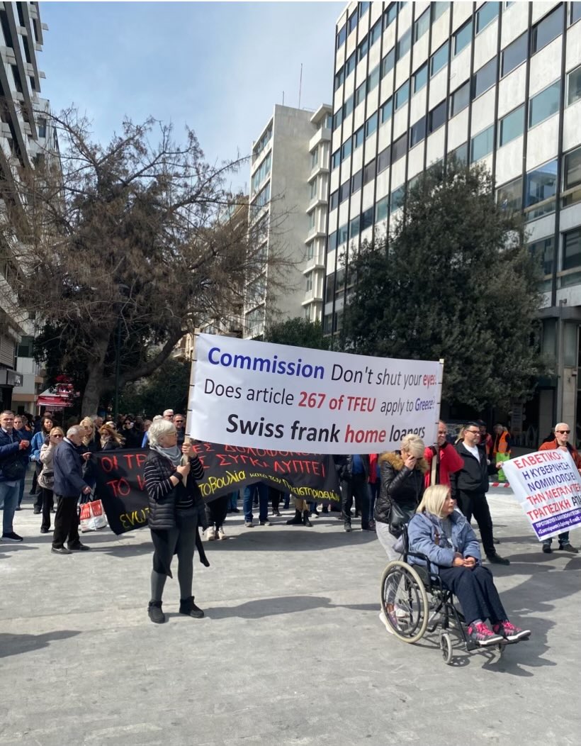 ProudtobeGreek3's tweet photo. What is happening with the greek Swiss franc borrowers⁉️ @EU_Commission @ecb
@Lagarde @EUCouncilPress
Greek families suffer, thousands become homeless. Why these loans were not settled prior to their syndication and sale as #NPLs https://t.co/fAPsDW66IU