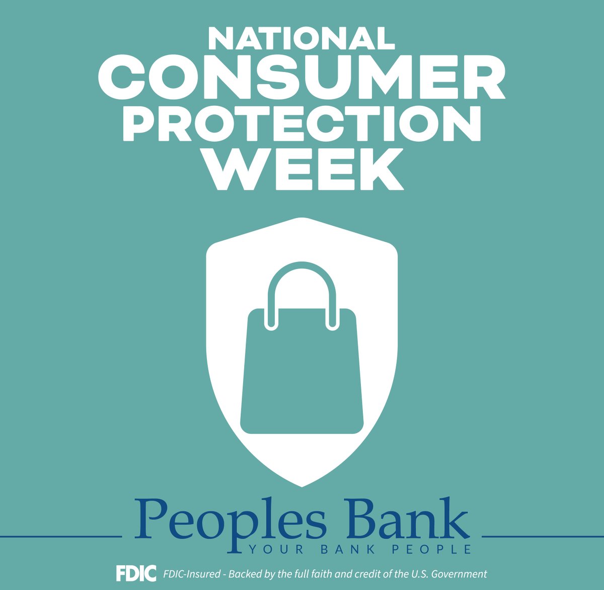 🔐 It’s National Consumer Protection Week! 
This week is dedicated to helping you stay informed and protect your personal and financial information. Remember—Peoples Bank will never ask for your password, PIN, or verification codes. 
For more info, visit consumer.ftc.gov.