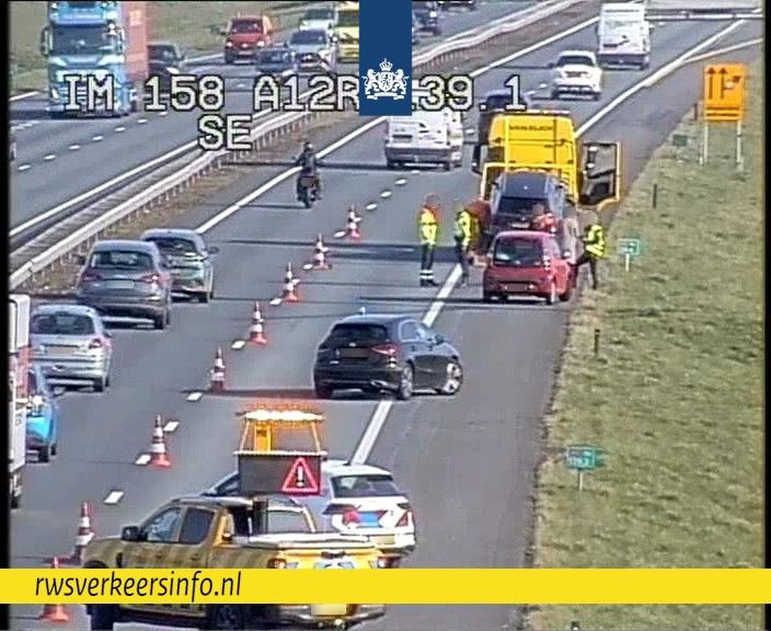 Ongeval op de A12 richting de Duitse grens