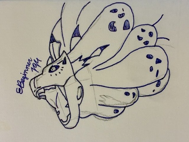 昨夜描いた、ロアルドロスさんですわ。