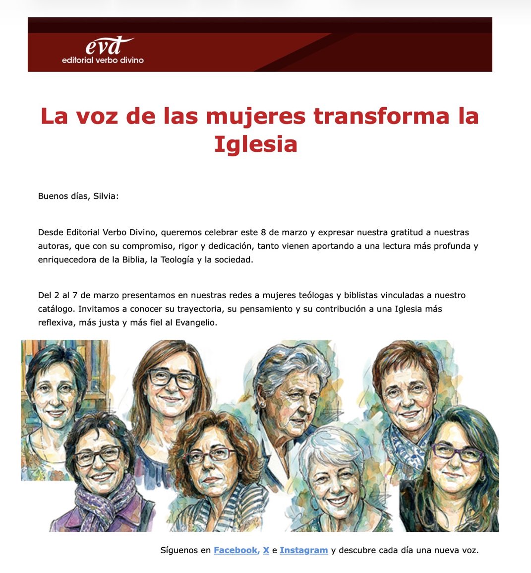 Teólogas que han transformado nuestros horizontes teológicos y eclesiales. Por una teología académica, ética y necesaria!
<a href="/EVD_VerboDivino/">Editor. Verbo Divino</a>