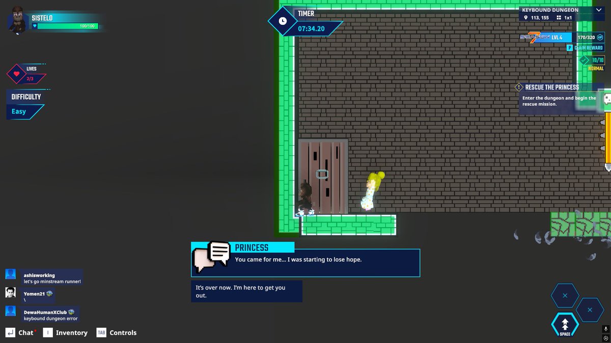 Met the princess in Keybound Dungeon in The Sandbox Season 7. Royal selfie time. <a href="/TheSandboxGame/">The Sandbox</a>  tsbga.me/TheSandbox #Season7