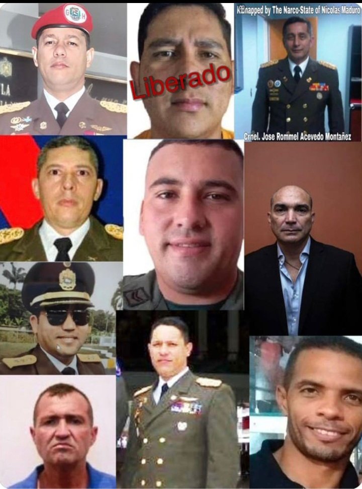 #VenezuelaLibre

Ellos son los presos politicos del Caso Constitución que esperan su Libertad: 

* Coronel Oswaldo Garcia Palomo
* Coronel Acevedo Montañez
* Coronel Jhonny Mejias Laya  
* Miguel Iabichela    
*  Miguel Palacios
*  Miguel Salazar Cabañas 
* Jonathan Rangel 
*