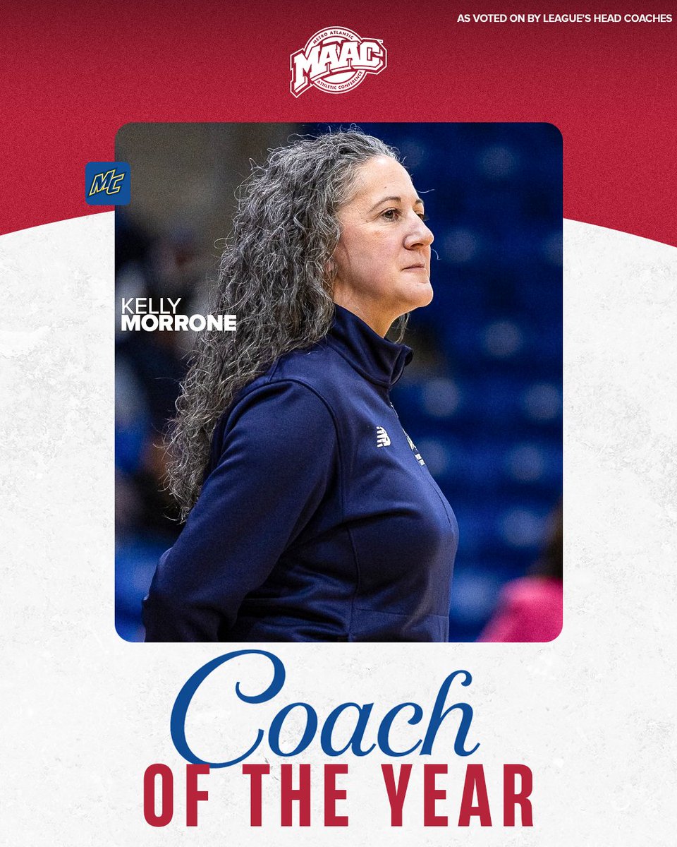 MetroConfHoops's tweet photo. Kelly Morrone of @MerrimackWBB is the 2026 MAAC Women's Basketball Coach of the Year ๐
#MAACHoops https://t.co/Zn6VBOGyMZ