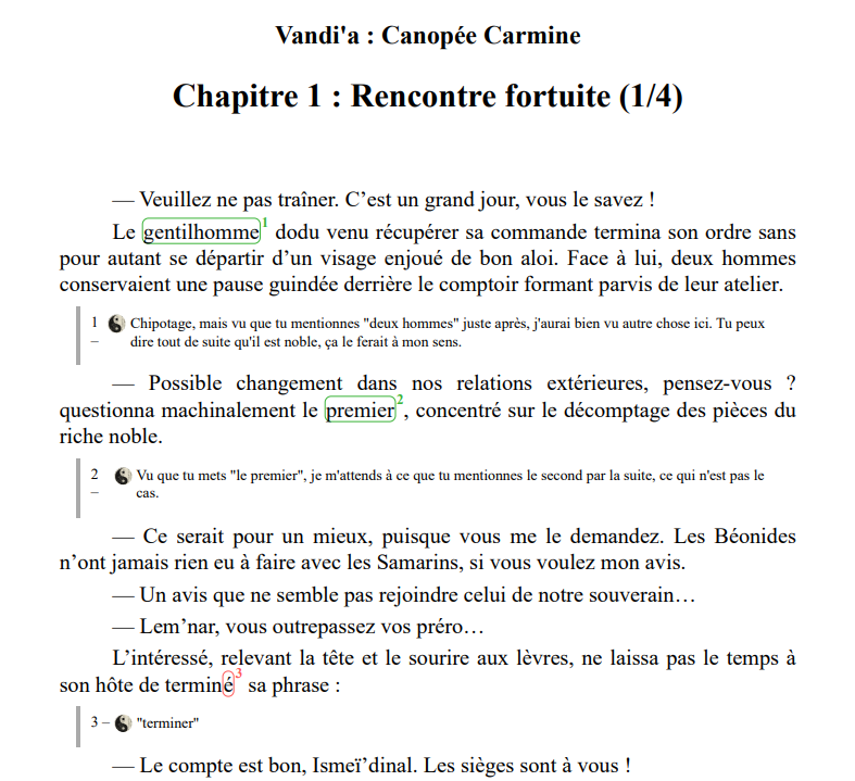 MarkusCharret's tweet photo. ✨ Épistolads v1.27.0 est là !

📝 Export PDF avec annotations, nouveaux genres littéraires, partage d'ouvrages depuis l'éditeur et numéros de paragraphes en mode lecture. Vos manuscrits méritent le meilleur, venez voir !
https://t.co/OBtlb9tI31

#epistolads #écriture #relecture https://t.co/1epQEqLkL6