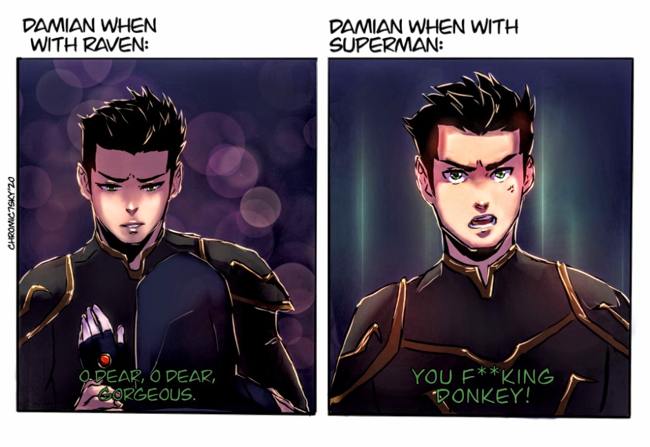 He goes from soft hearted protector to Gordon Ramsay in Cape real quick 
Damirae Art by <a href="/chrome_se7en/">Chromic7sky check my pin profile!</a>