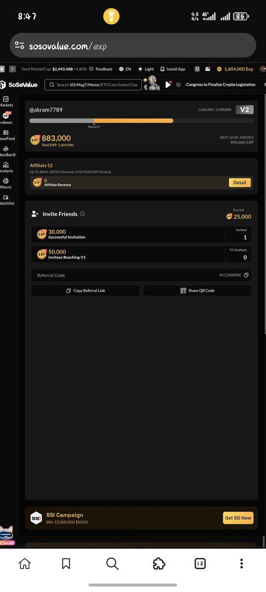 AKRAM_7789's tweet photo. Hi team I am on 
V2  🏏
I am working.
I like the platform ( everything is smooth )
I hope I will be eligible 

@SoSoValueCrypto https://t.co/xMVSm1FTyr