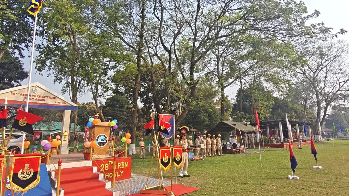 28thbnhowly's tweet photo. Today, the 28th APBn, Howly proudly celebrated its 43rd Raising Day. Four decades of dedication, discipline, and selfless service to the nation. Salute to all brave hearts who have been part of this glorious journey. 💐✨ @assampolice @DGPAssamPolice https://t.co/y1mxd5oH2R