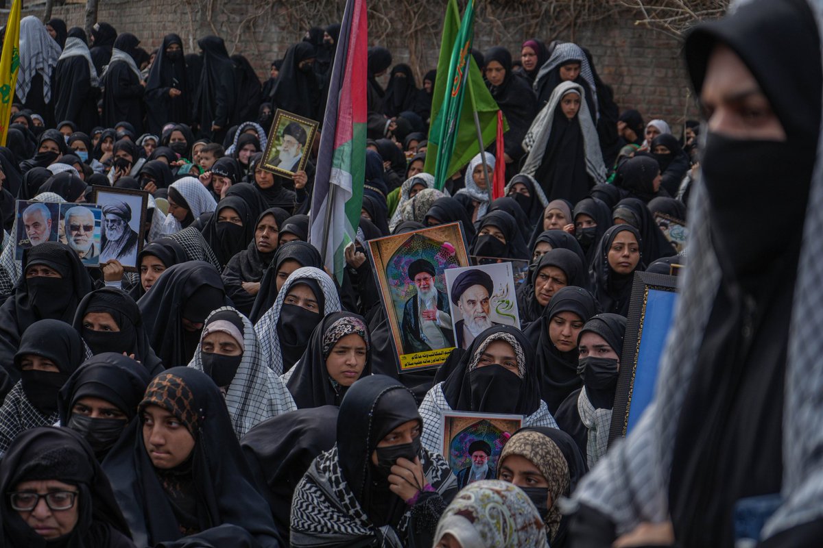 Shi'ite Muslim women gather for a demonstration following the killing of Iran's Supreme Leader Ayatollah Ali Khamenei in joint U.S. and Israeli strikes in Magam town of Kashmir on 4 March 2026.

Photos: <a href="/Sameerhussain95/">Sameer Hussain</a>