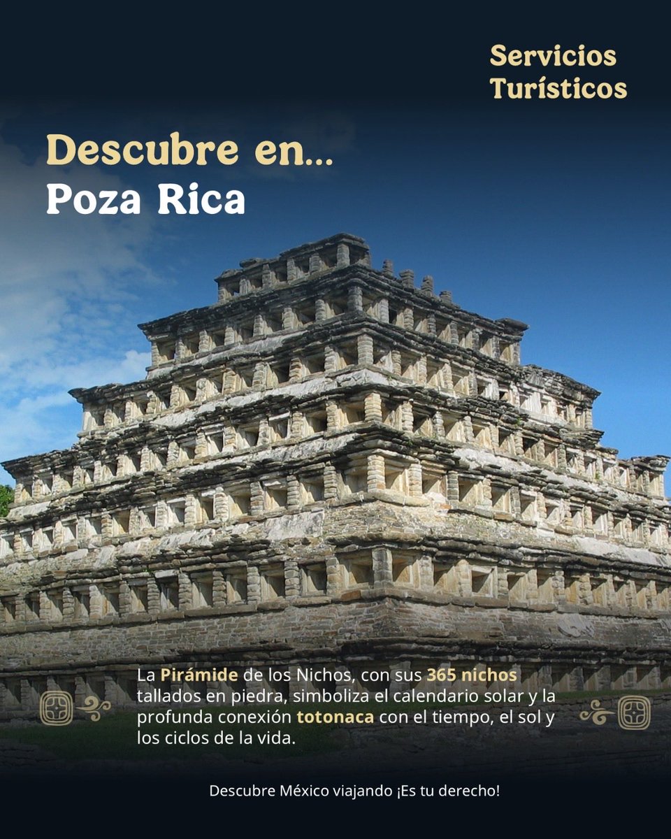 En Poza Rica, la Pirámide de los Nichos nos recuerda que el tiempo tiene historia, raíces y orgullo totonaca. ✨
Viajar también es abrazar lo que somos.
Descubre México… y deja que te sorprenda. 🇲🇽💛

#ServiciosTuristicos
#TeAsesoramos
<a href="/VeracruzTurismo/">Veracruz Turismo</a>