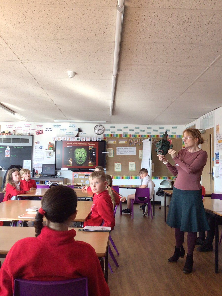 HMillSchool's tweet photo. T5 have had a great time studying the Maya this afternoon!! Thank you @mayaarchaeo #FiveToThrive https://t.co/1gVVsyq1NN