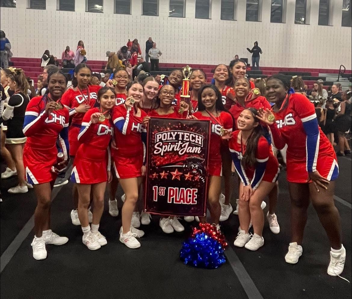 CSDStudentLife's tweet photo. Big cheers for the Competition Team at Christiana High School! 🎉

They’ve brought home 2 🥇, 1 🥈 &amp; 2 Best Dance awards so far! Shoutout to Chayce Patton for taking 1st in the Tumble Off at both comps 💪

Next stop: State Title on March 7 at Smyrna HS https://t.co/1B2aqPY9qI