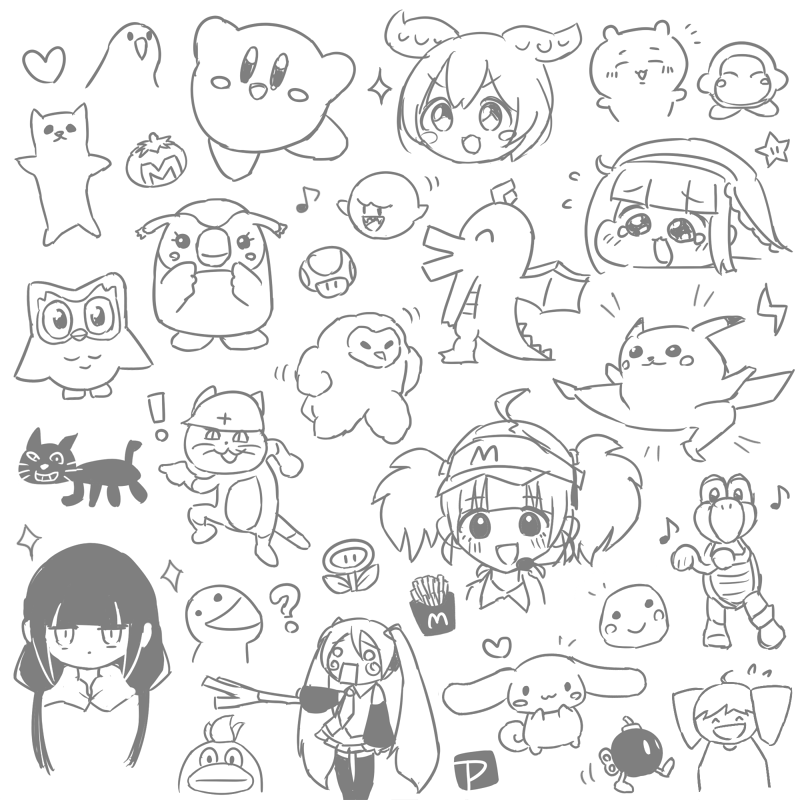 こういうのサッと描けたらいいな～のらくがき 