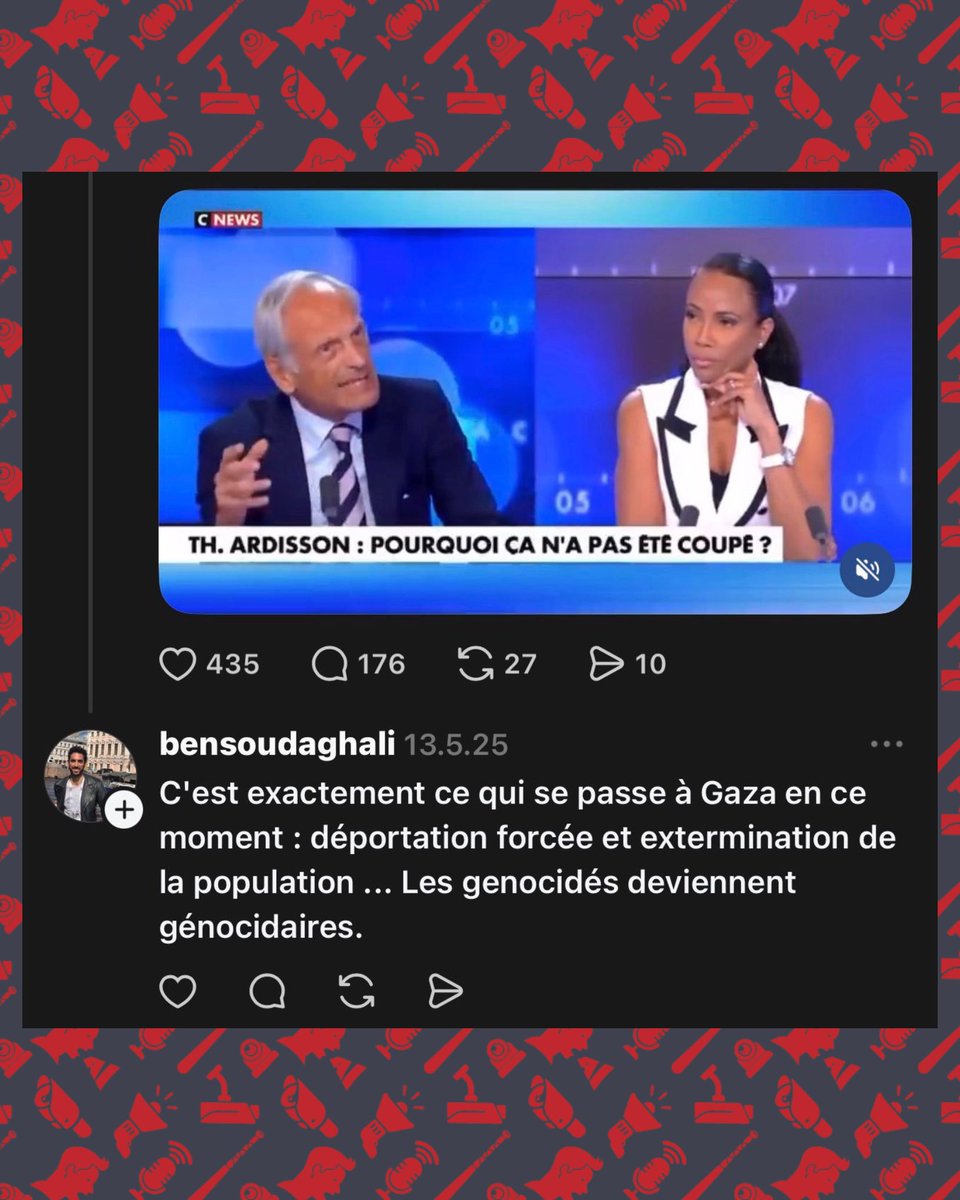 SwordOfSalomon's tweet photo. 🚨🖥️ SIGNALEMENT : Ghali Bensouda, consultant franco-marocain 🇫🇷🇲🇦 en Data et IA chez @Artefact_Global, diffame les Juifs dans leur ensemble sur ses réseaux sociaux.

Sous une publication Instagram de l’émission « À l’origine » de France 2 consacrée au judaïsme, dans laquelle le Grand rabbin de France @HaimKorsia est interviewé, Ghali Bensouda demande cyniquement :
« Que dit le Talmud sur les génocidaires ? »

Sur Threads, il va plus loin et nazifie les Juifs, en déclarant à leur propos que « les génocidés deviennent génocidaires », en référence à la Shoah.

⚖️ La jurisprudence française récente considère que traiter des Juifs de « génocidaires » constitue une injure à caractère raciste. Ces propos relèvent sans aucun doute d’un discours antisémite.

⚠️ Nous demandons à @Artefact_Global de sanctionner les propos haineux de cet employé, qui portent atteinte à l’image de leur entreprise.

Cc @Association_OJE @ObservatoireOjf @DGSN_MAROC @ESCP_bs