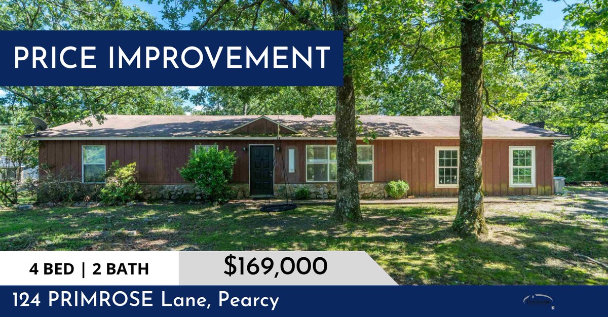 RachReal's tweet photo. 📍 Price Improvement 📍 This recently reduced home at 124 Primrose Lane in Pearcy won't last long, so, don't wait to set up a showing! Reach out here or at (501) 538-3546 for more information!

Rachel Mundy, Realtor
Trademark Real ... https://t.co/EeU7HcaB39 https://t.co/wQ1ZsYWnO6