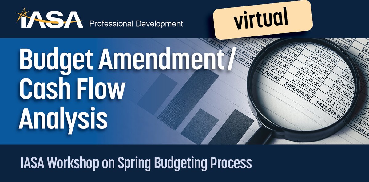 IllinoisASA's tweet photo. Spring budget season is here. IASA's Budget Amendment Workshop walks superintendents and bookkeepers through the FY26 amendment process step by step — statutory timelines, cash-flow analysis, and everything in between. 2 hours. Virtual. Register: https://t.co/utHYocnvY1 https://t.co/8CjYWkAMcO