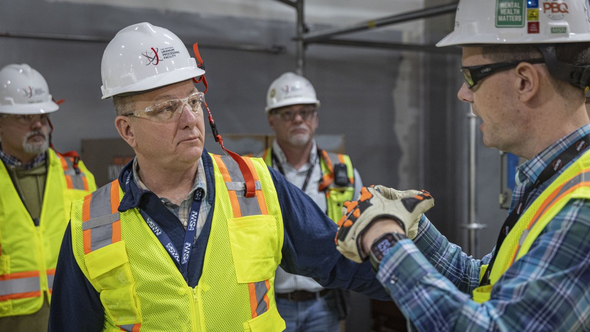 y12nsc's tweet photo. @Y12nsc was proud to welcome @NNSANews Principal Deputy Administrator Scott Pappano to the site. He was able to interact with the hardworking employees who support our national security and tour vital production facilities and the construction site for #BuildingUPF. https://t.co/iNm4InbdX4