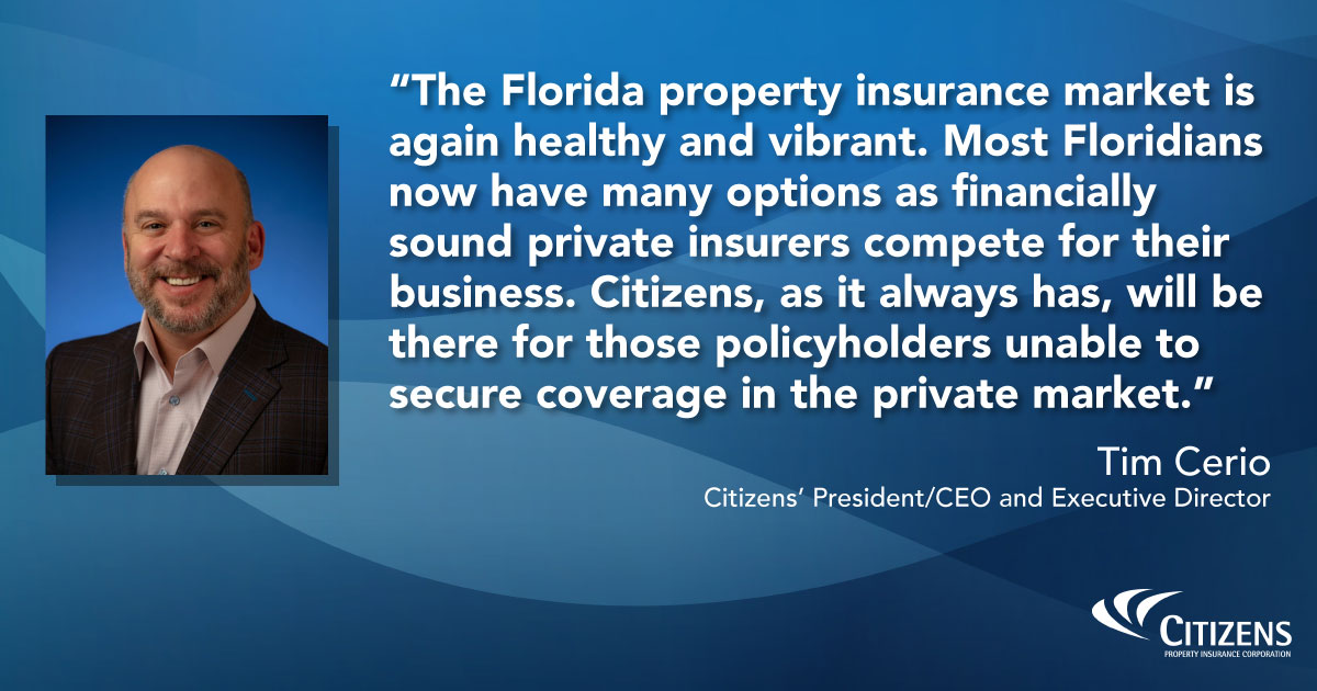 Citizens_agents's tweet photo. “The Florida property insurance market is again healthy and vibrant,” said Tim Cerio, Citizens’ President. “Most Floridians have many options as private insurers compete for their business.”

#PressRelease: Citizens’ 2026 Multiperil Rates to Drop Statewide https://t.co/36r3Y5wruw https://t.co/3VN4Ci4xDu