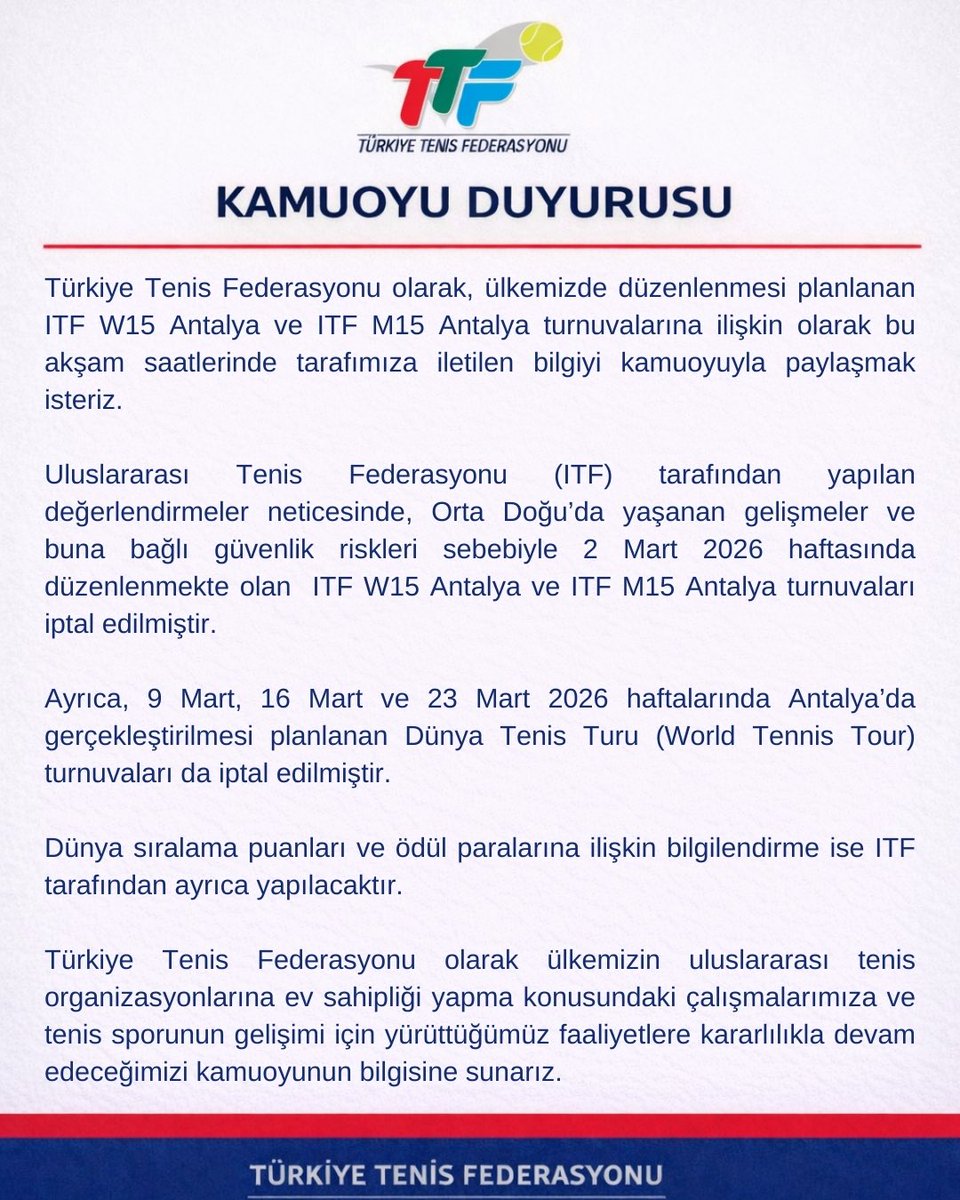 Türkiye Tenis Federasyonu tweet media