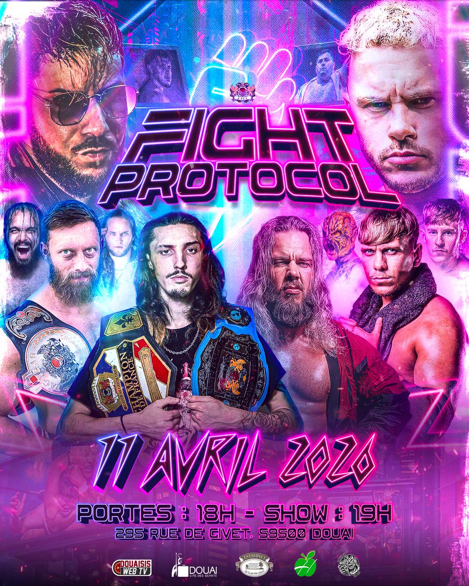 🟣 FIGHT_PROTOCOL 🟣

Voici l’affiche officielle de FIGHT_PROTOCOL ‼️

Soyez présents le 11 avril prochain pour un show qui marquera les esprits ‼️ 

🎟️ Billetterie :
my.weezevent.com/cacc-fight_pro…

📍 Salle des Sports de la Templerie
295 rue de Givet, Douai

🗓️ Samedi 11 avril 2026