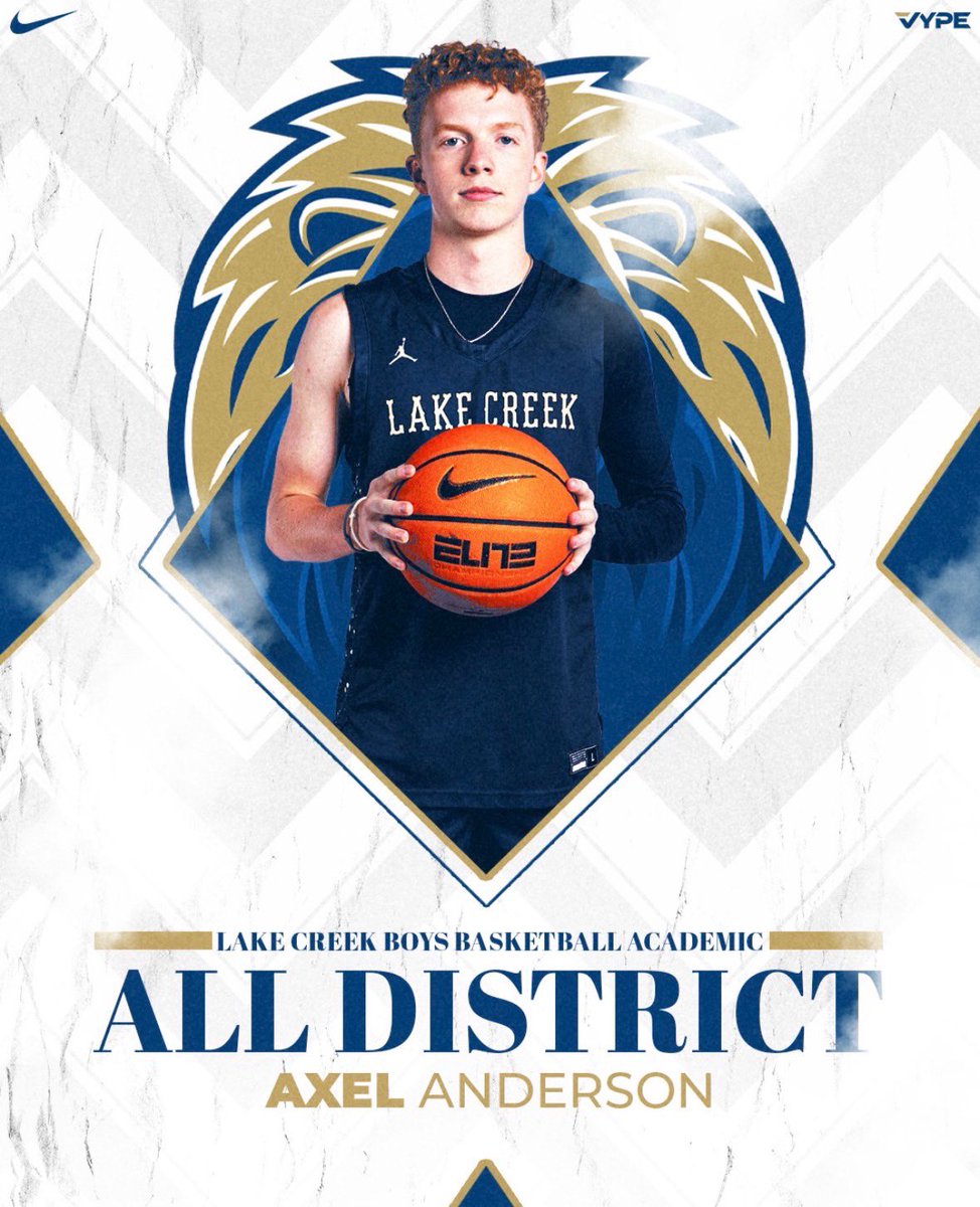 LakeCreekHoops's tweet photo. Congratulations to Junior Axel Anderson on being selected to the 5A-17 District All-Academic team!

#BuildingChampions #RiseUp https://t.co/oripcL6XRa