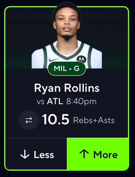 trevgotapick's tweet image. No KPJ, Giannis v this defense should get us halfway there alone on ast😂

• Rollins O 10.5 R/A🔥
(-119 @ PP) #FearTheDeer 

❤️ it up if u want the list😈

#GamblingX