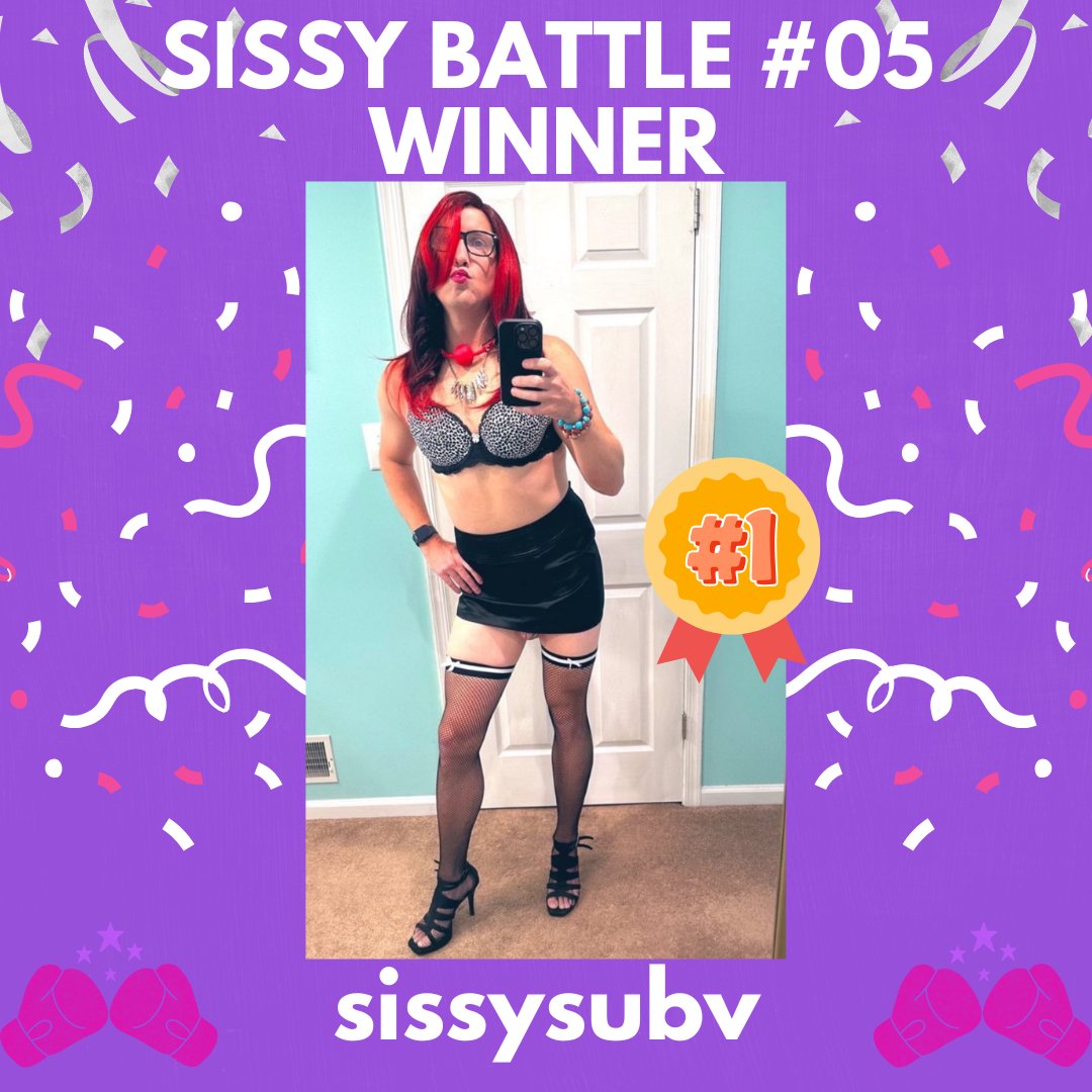 The Winner of the fifth Round of 32 battle:
<a href="/sissysubv/">sissysubV</a> 
Congrats, queen!🥳
