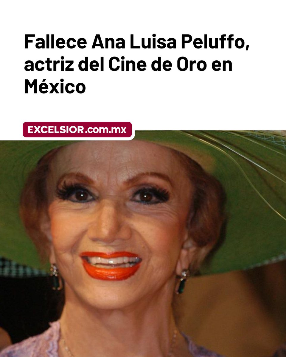 Excelsior's tweet image. 🔴La actriz fue reconocida por su participación en películas del Cine de Oro  en México para la pantalla grande.
#CDMX #actriz #México  

excelsior.com.mx/espectaculos/m…