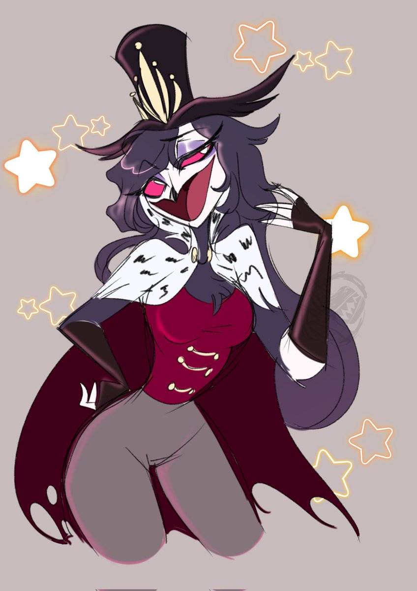 Had to draw her The way <a href="/SatorRotas/">Sator 🌈🏴‍☠️</a> did , she's so shiny this way oh my god ❤️
#HelluvaBoss #HelluvaBossFanart