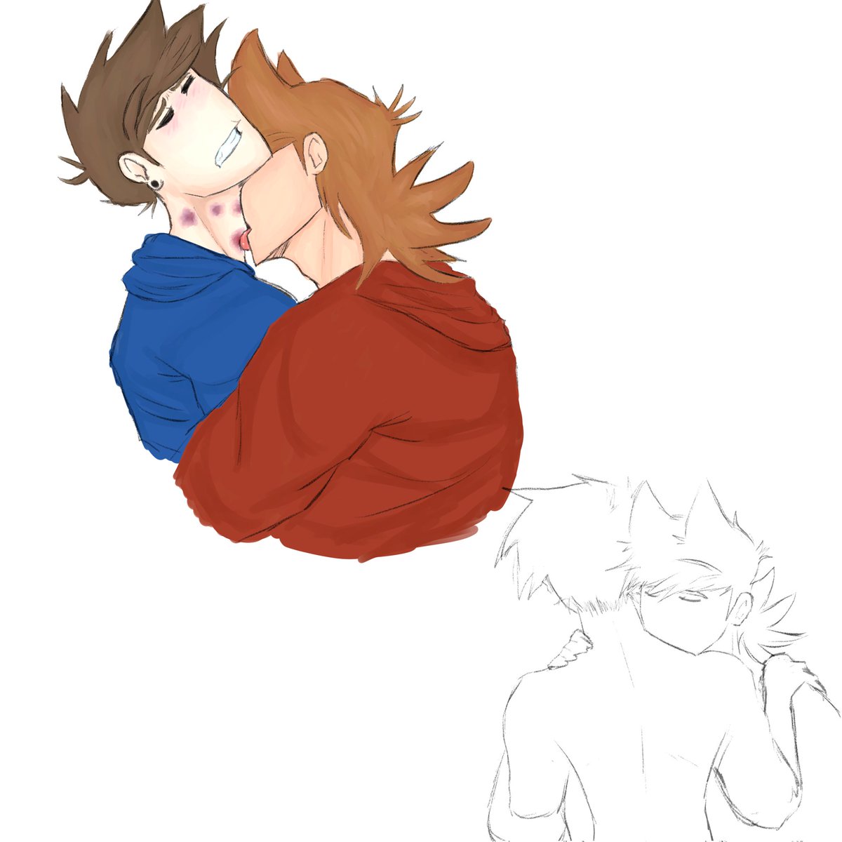 Zellvll's tweet photo. Love bites </3 #sinsworld #tordtom #eddsworldfanart https://t.co/RdvmArJM5M