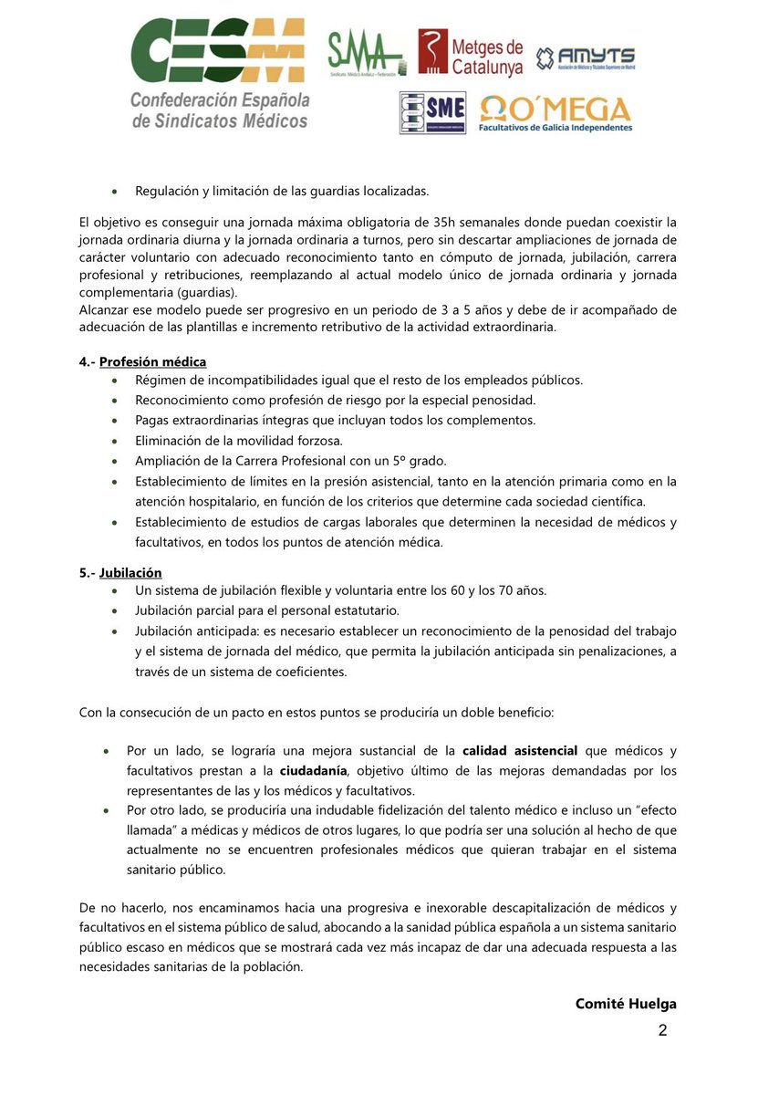 ❌ Esto es lo imprescindible.
Las reivindicaciones básicas del conflicto médico en España.

Sin esto, no hay solución.

Sin esto, el problema seguirá creciendo ⬇️