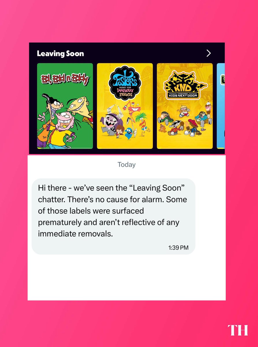 Tubi says the recent “Leaving Soon” labels appearing on Cartoon Network and Warner Bros. shows were surfaced prematurely and do not reflect any immediate removals:

“There’s no cause for alarm.”