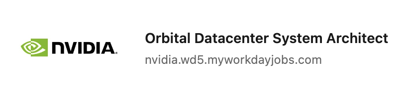 JackKuhr's tweet photo. "NVIDIA is looking for an Orbital Datacenter System Architect to help define and build products for AI in orbit."

👀 https://t.co/0RReGAlEJG