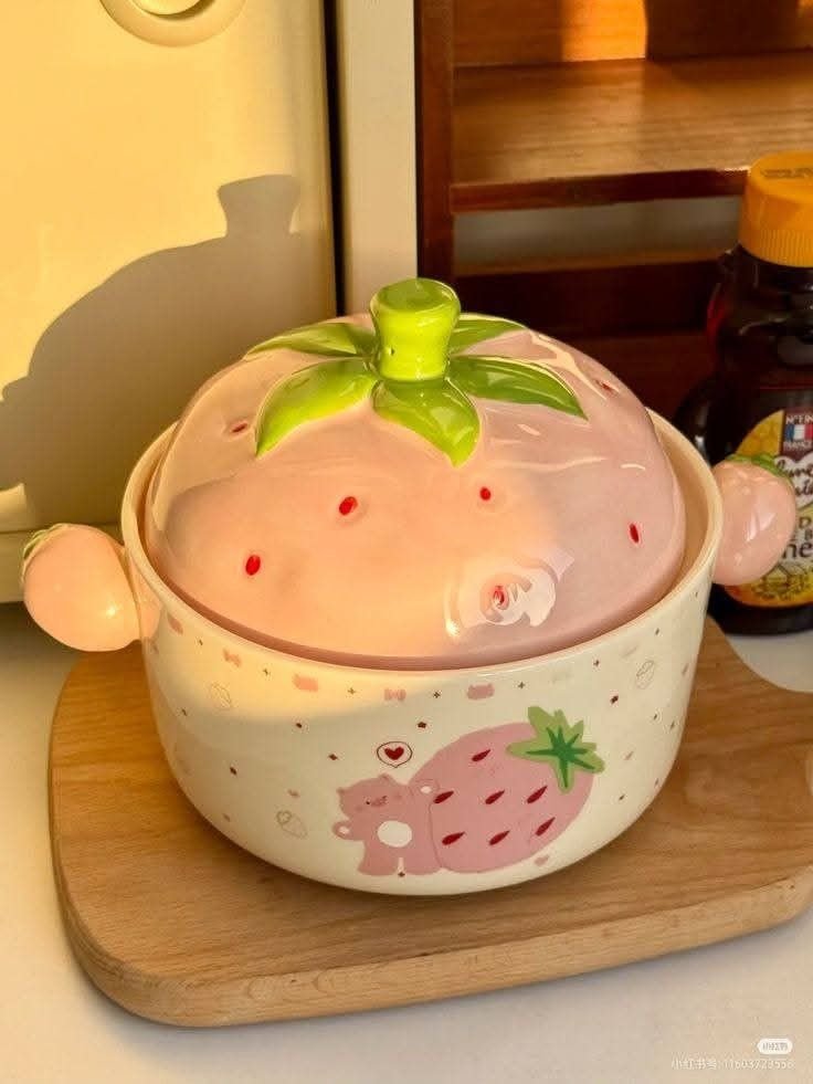Pink strawberry ceramics