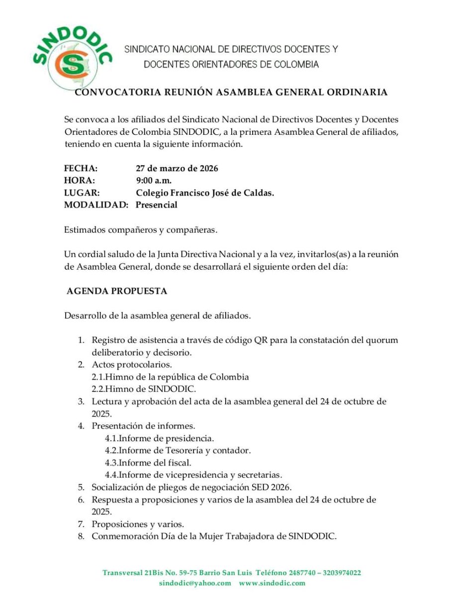 SindodicSindicato Nacional de Directivos Docentes tweet media