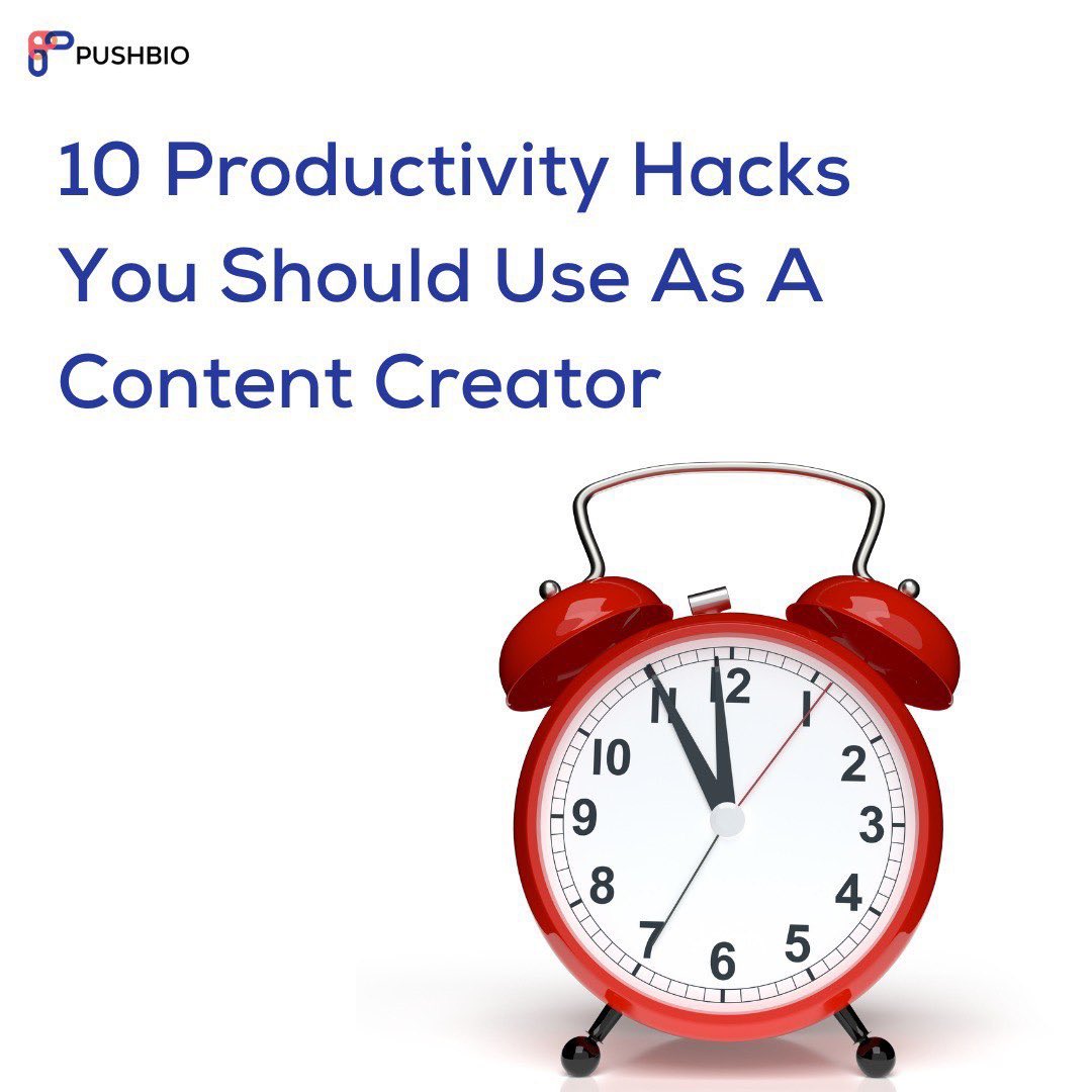 Pushbio's tweet photo. 10 Productivity Hacks You Should Implement As A Creator.
Share this with another creator who needs it.
#pushbio #linkinbio #contentcreator https://t.co/cykomxqdzr