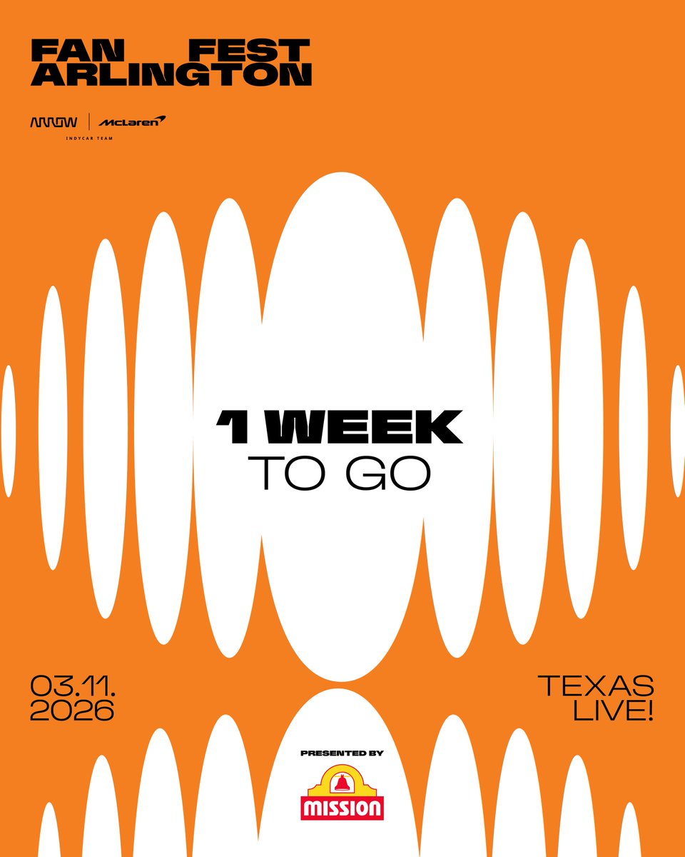 ArrowMcLaren's tweet photo. ONE WEEK AWAY‼️

Trust us, you don't want to miss this party. 🤠 https://t.co/VTryJ04hTl