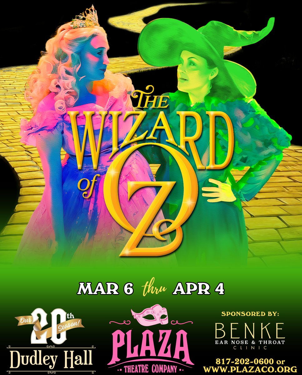 PlazaCo's tweet photo. 👠This Friday is Opening Night of Plaza Theatre Company's production of 𝐓𝐇𝐄 𝐖𝐈𝐙𝐀𝐑𝐃 𝐎𝐅 𝐎𝐙.

Reservations are available now by calling 817-202-0600 or visiting https://t.co/yb64hIVktk 

#PlazaCo #DudleyHall #CleburneTX #TheresNoPlaceLikeHomeAtPlazaCo https://t.co/mX2L5j9aZa