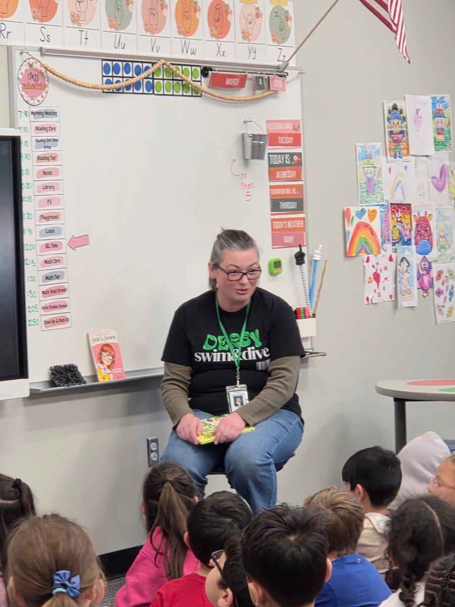 CooperEagles260's tweet photo. A big thank you to Derby BOE member Anne Phillips for visiting Cooper and reading to our 1st grade students today in celebration of Read Across America Week! 📘
We appreciate you taking the time to share the joy of reading with our Eagles.
🦅💙💛 #DerbyProud #DerbyBOE https://t.co/rLVL6s9Vex