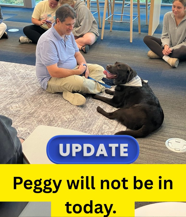 Milne_Library's tweet photo. #geneseo, Peggy is unable to be here in #MilneLibrary this afternoon. She'll be back next week. https://t.co/8hgAK1EGWr
