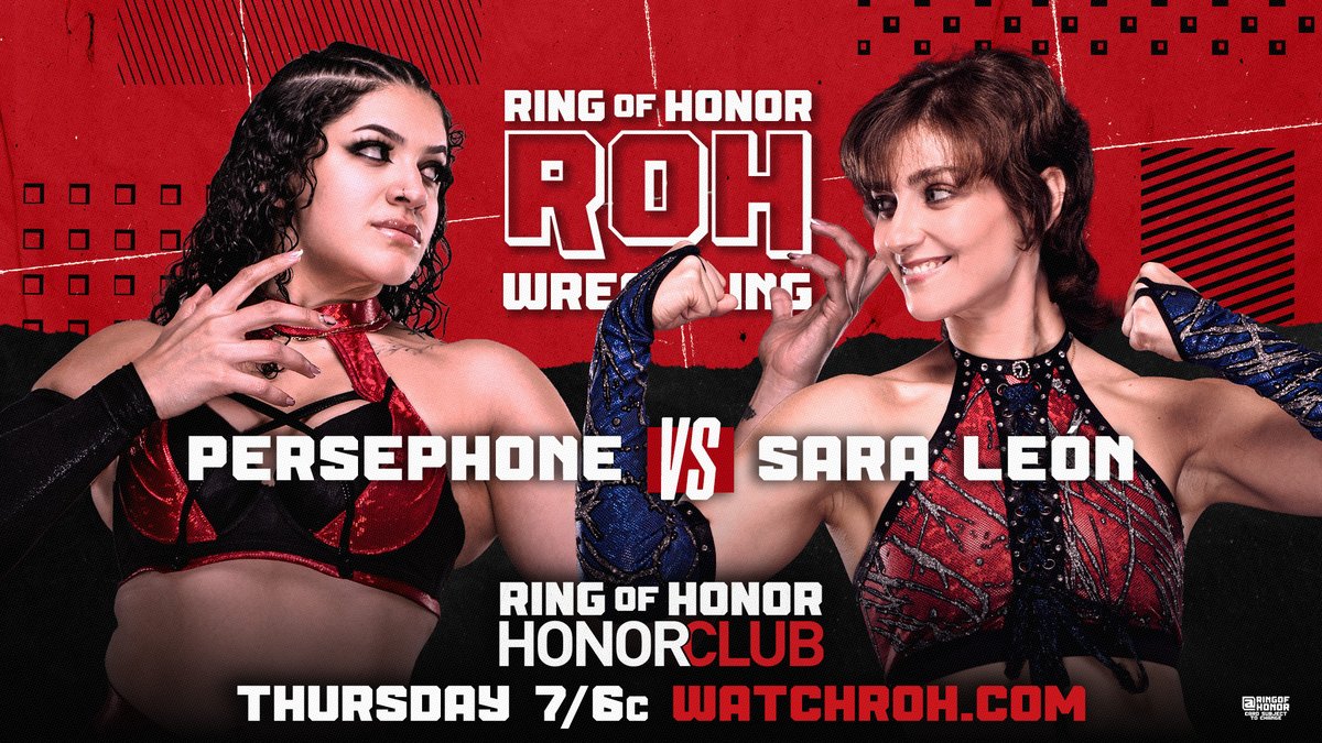 ringofhonor's tweet photo. Persephone stays on the hunt in the Women’s division against newcomer @Sararedlion!

📺 Watch ROH TV on #HonorClub at https://t.co/8dcdtxqvDf 7/6c https://t.co/EPgVVczBT7