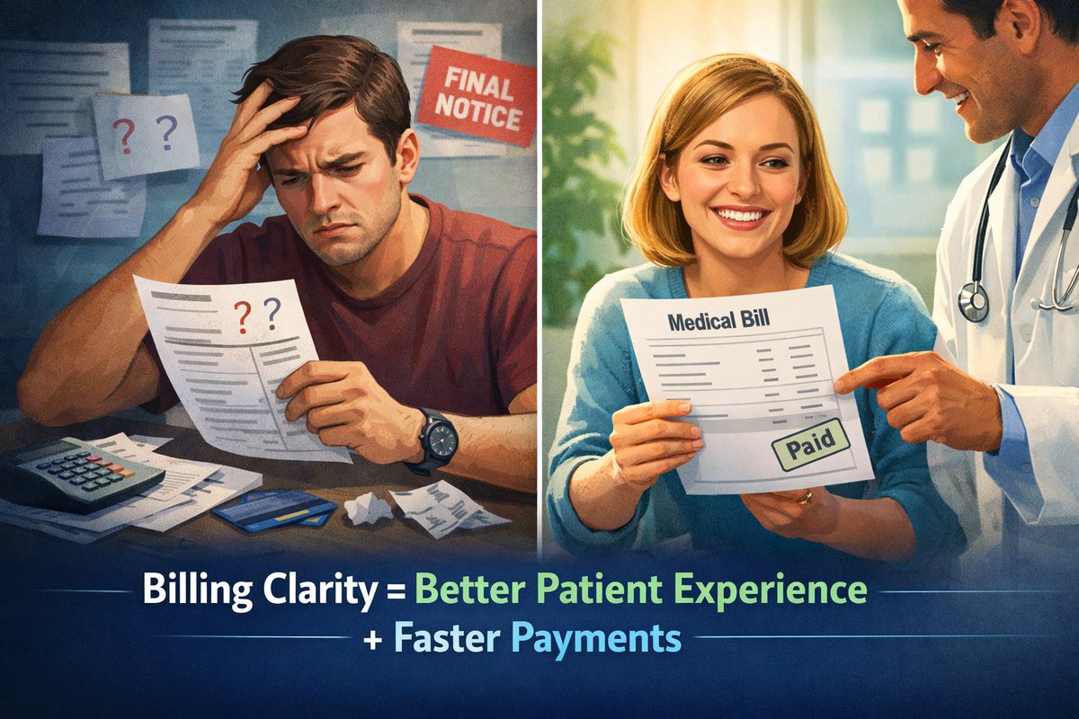 Did you know? A streamlined #RCM process boosts reimbursements AND patient satisfaction.
Transparent #billing leads to:
• Fewer surprise bills
• Clear statements &amp; easy payment options
Revenue success = clarity, trust, and patient peace of mind.#MedicalBilling #practicegrowth