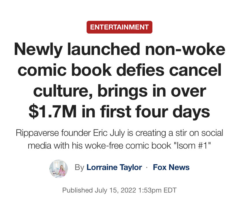 AceTrainerTom's tweet photo. @Weaponx1011 @sirbooksage @EricDJuly @LoveNobody0 @ThatComicFan3 @TheRippaverse So then why is a pro Trump/right wing news station promoting the politics behind the book before the character?

Y’all make this too easy. https://t.co/yt35dP6Vmw