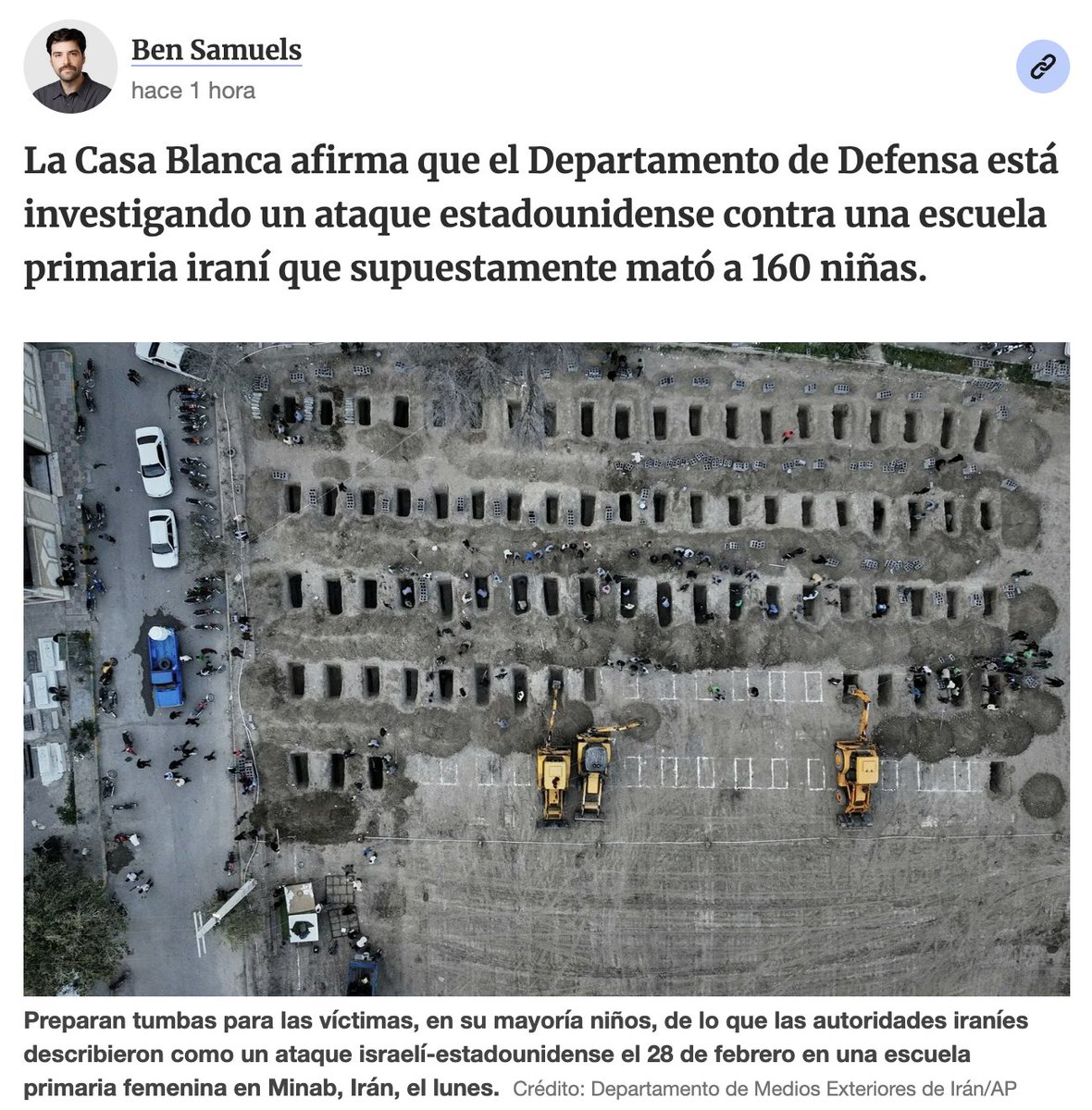 EniorJimenez's tweet photo. Primero lo negaron.
Luego culparon a Iran. 
Ahora lo llaman un error. 
Les digo la verdad: no fue ningún accidente, fue un sacrificio (Purim). Así operan estos anticristos. 

Más de 160 niñas asesinadas, ¡de entre 7 y 12 años! Podría haber sido tu hija, o la mía. Pero para Israel solo son "goyim" y para los sionistas hechizados que gobiernan nuestro gobierno es un precio justo para "hacer cumplir la profecía". 

Permítanme hacerme eco de las palabras de la excongresista Marjorie Taylor Greene:

"Si los líderes de tu iglesia y los funcionarios electos te dicen que la forma de traer de vuelta a Jesús es matar a los hijos inocentes de extranjeros inocentes a los que nunca has conocido en un país extranjero en el que nunca has estado, entonces estás creyendo las mentiras de lobos disfrazados de ovejas".